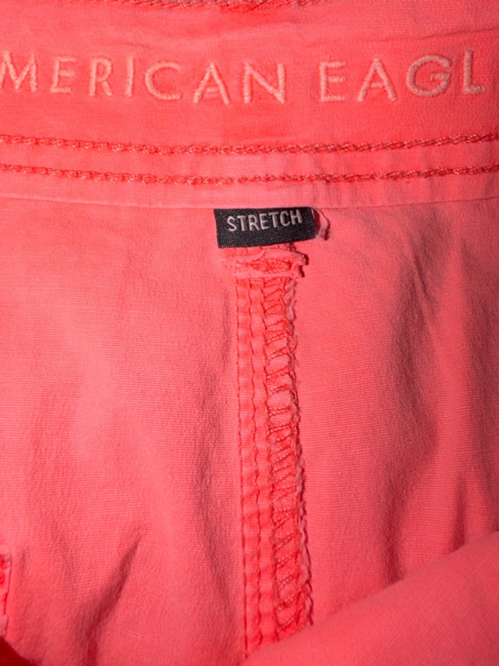 American Eagle Coral Cargo Shorts Size 2 Summer Casual Festival Utility - Picture 3 of 5
